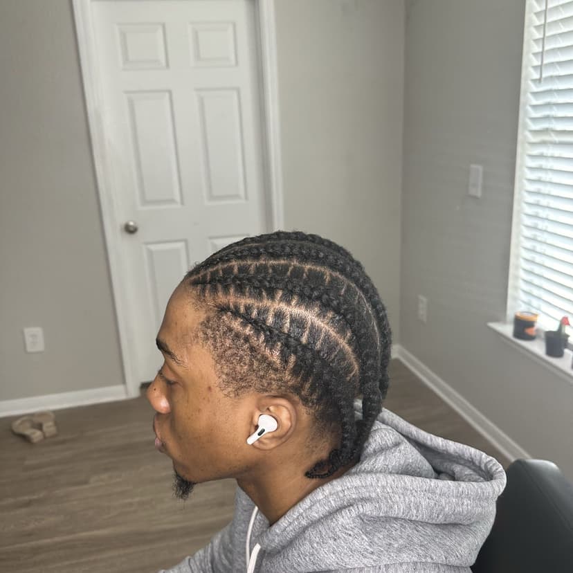 Feed-in straight back braids — Austin TX