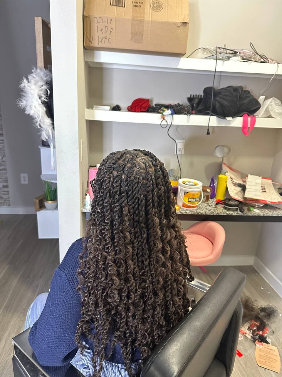 French curl braids by Braids by Praise in Austin, TX