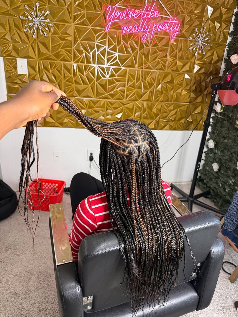 French curl braids by Braids by Praise in Austin, TX